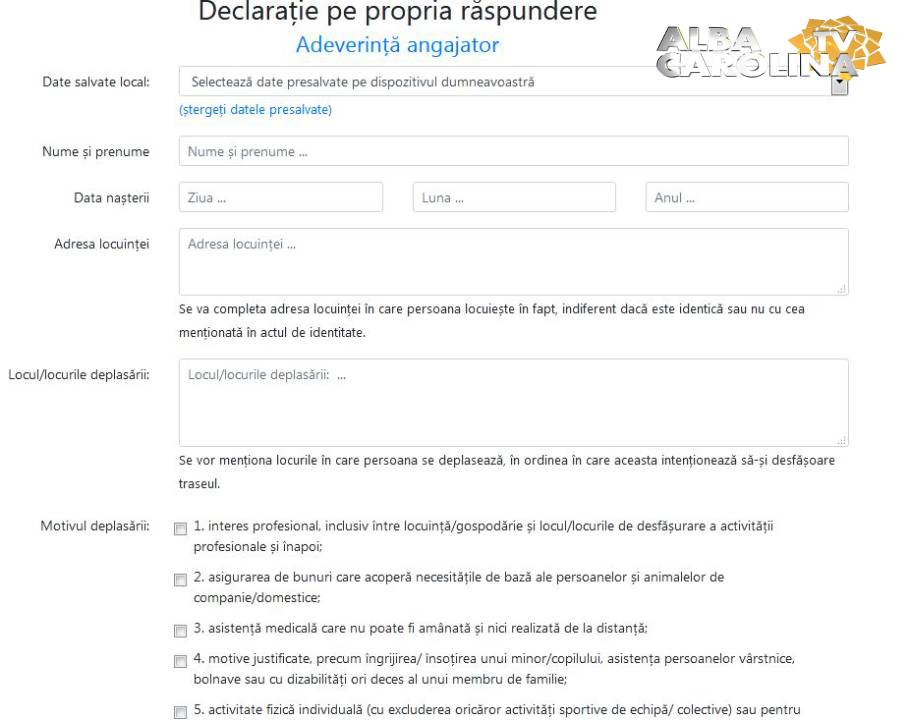 declaratie online adeverinta