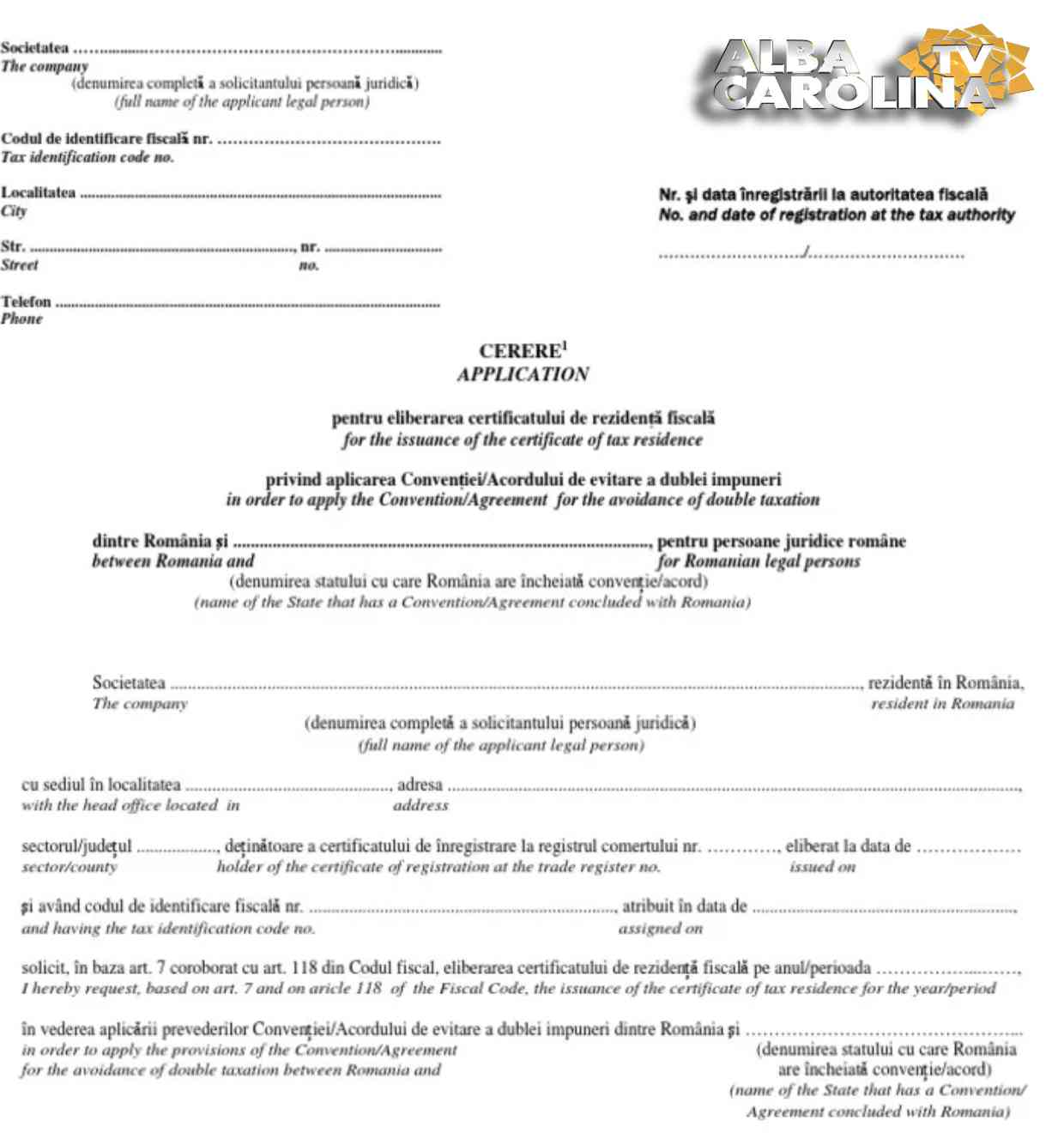 certificatele de rezidență fiscală fără deplasare la sediile ANAF