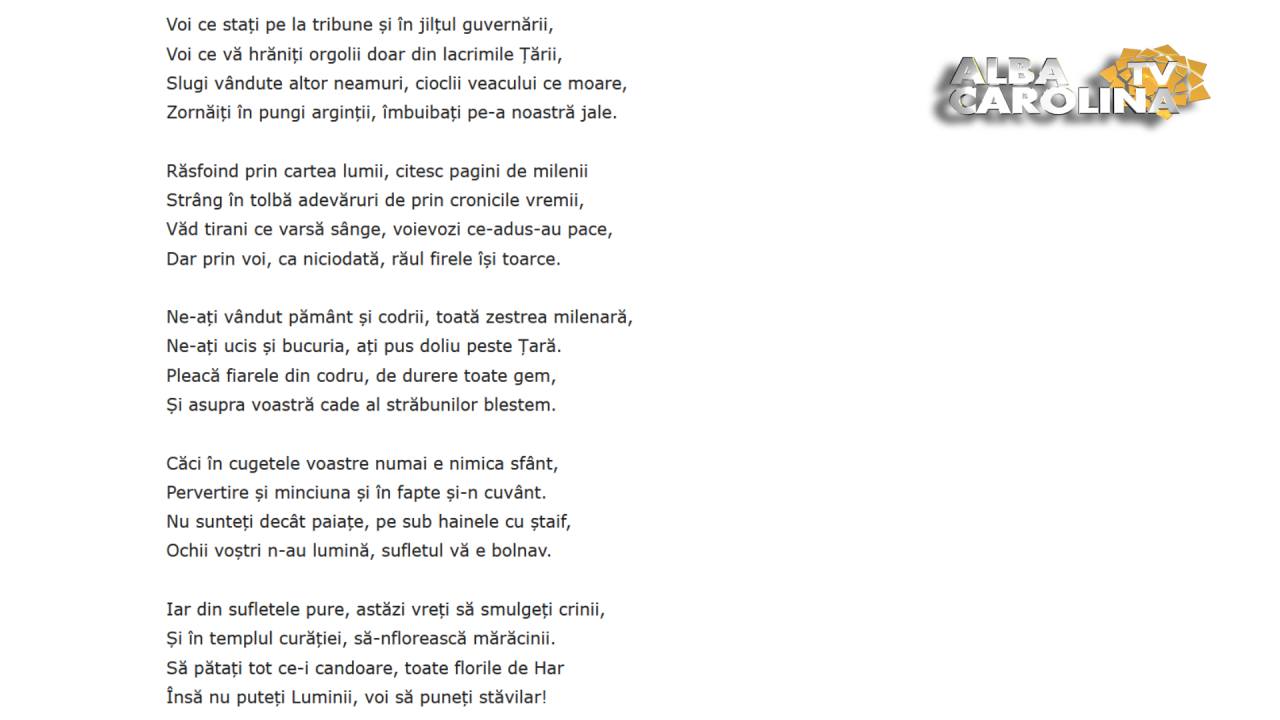 poem manifest tara tradatori slugi politicieni