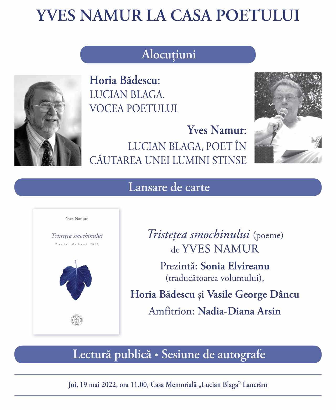 casa lucian blaga Yves Namur carolinatv