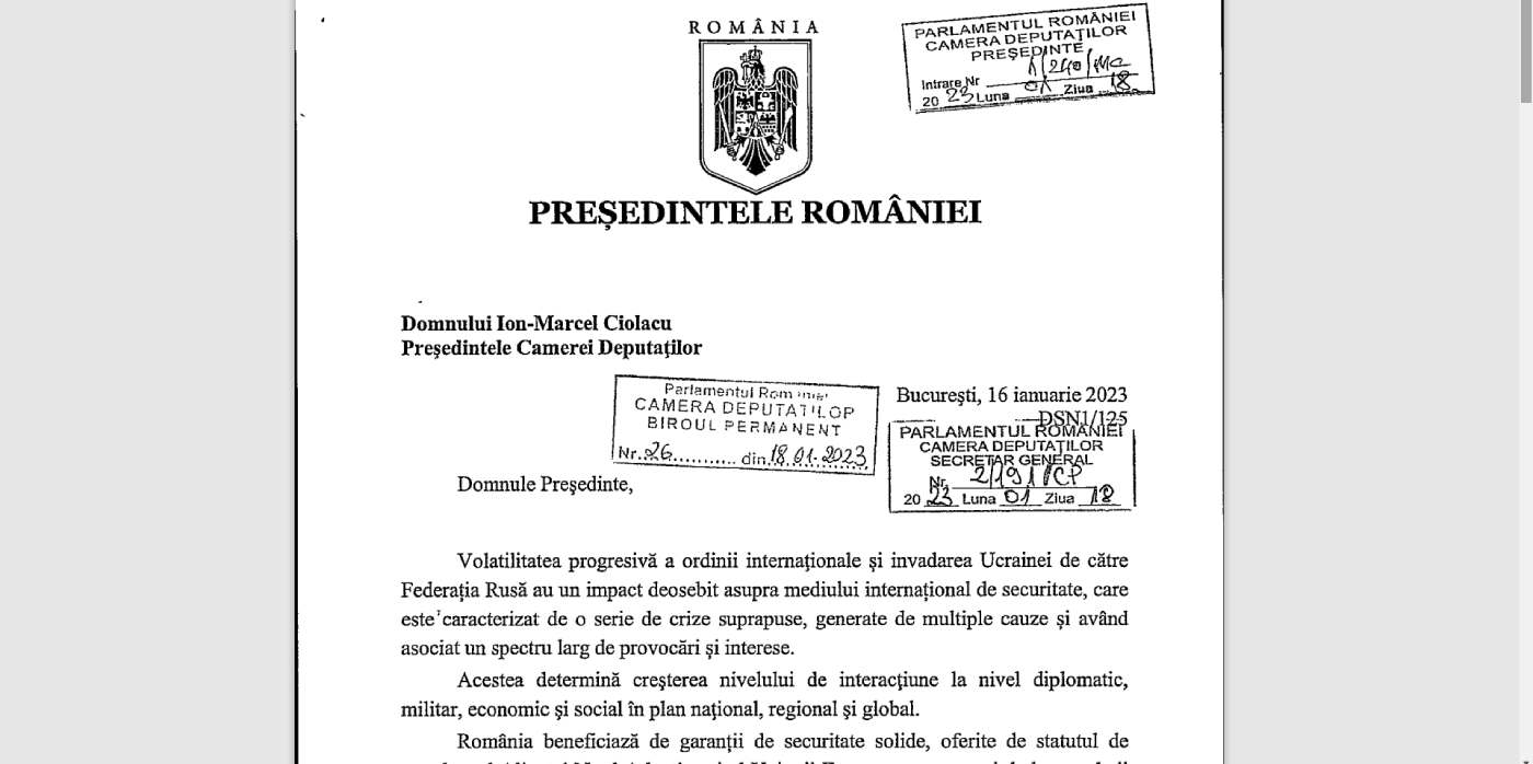 ordinea de zi senat camera deputatilor