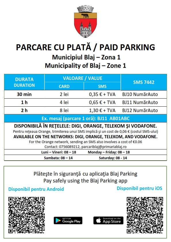 plata parcare blaj