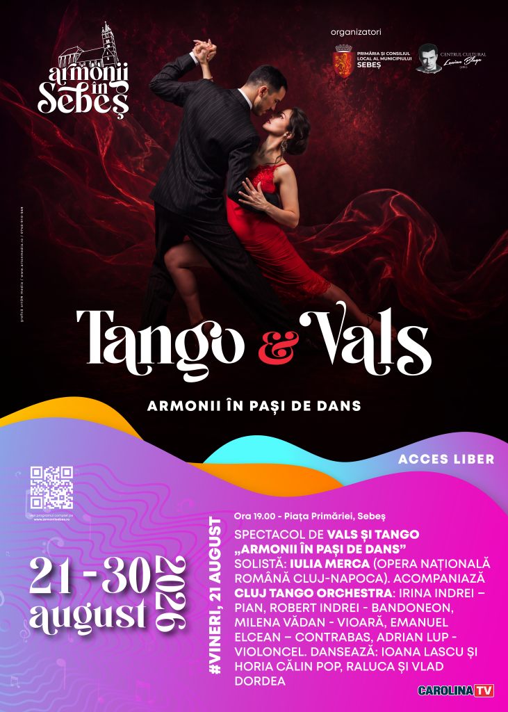 SEBEȘ, 21 AUGUST: „ARMONII ÎN PAȘI DE DANS” – UN SPECTACOL RAFINAT DE TANGO ȘI VALS